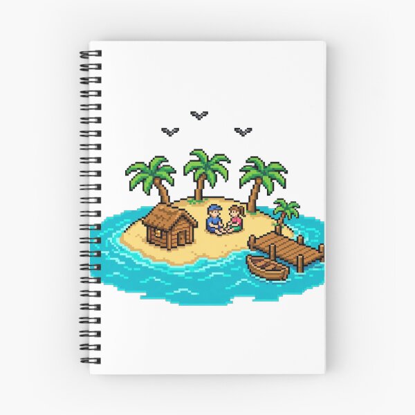 Item preview, Pixel Island Couple - Tropical Beach Getaway 16-Bit Retro Island Art designed and sold by yassine elhaidi.