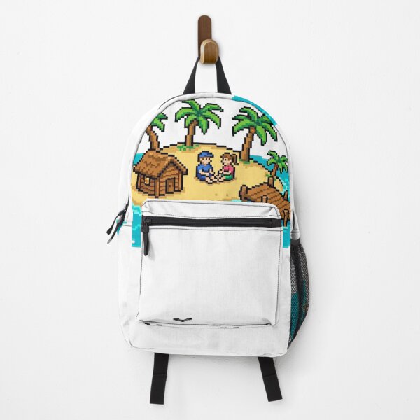 Item preview, Pixel Island Couple - Tropical Beach Getaway 16-Bit Retro Island Art designed and sold by yassine elhaidi.