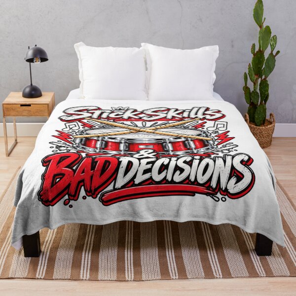 Artikelvorschau, Stick Skills & Bad Decisions – Funny Drummer Drumline Design entworfen und verkauft von RJACreative.