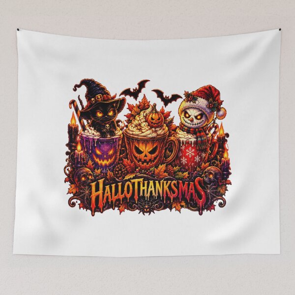 Item preview, Halloween Thanksgiving Christmas Spooky Holiday Crossover designed and sold by QuiteOrbit.