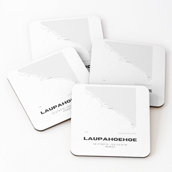 Item preview, Laupahoehoe Hawaii Map | Minimalist Hamakua Coast Location Design designed and sold by RM-Journey.