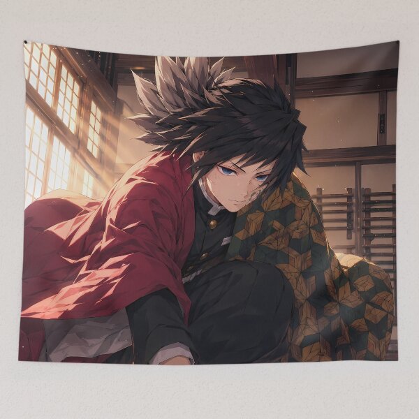 Aperçu de l'œuvre Position du dojo concentrée sur Giyu Tomioka Demon Slayer créée et vendue par SolenneAzur.