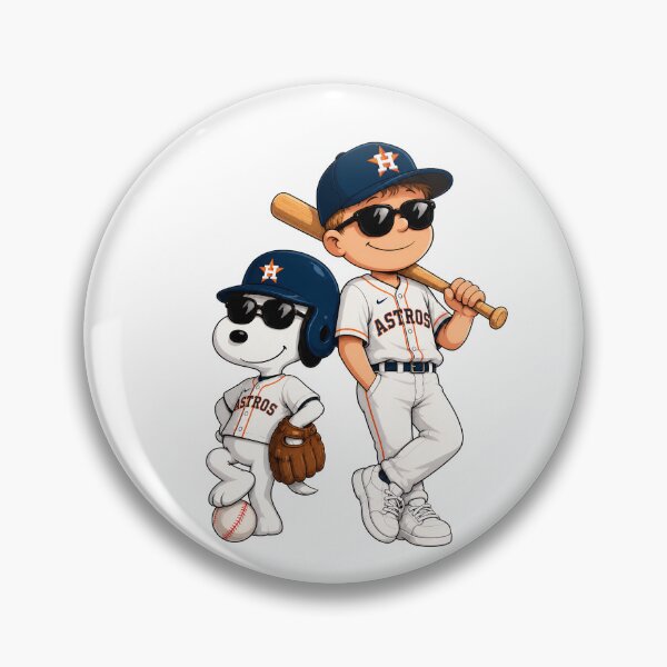 Item preview, Astros Baseball Cartoon Boy Dog Bat designed and sold by BloomPalette.
