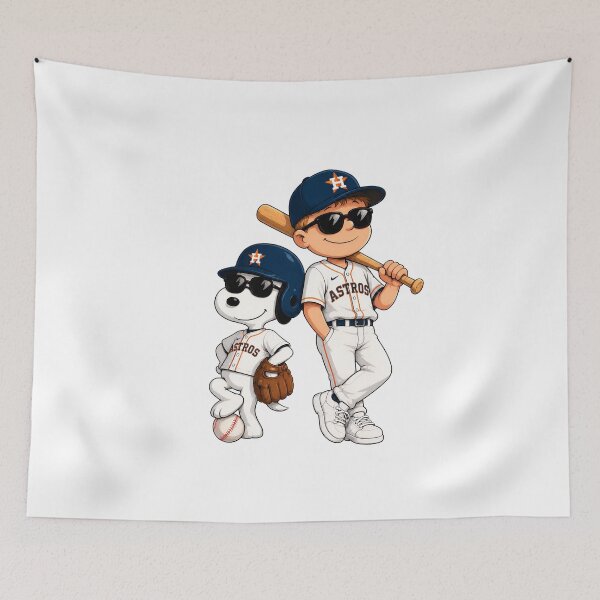 Item preview, Astros Baseball Cartoon Boy Dog Bat designed and sold by BloomPalette.