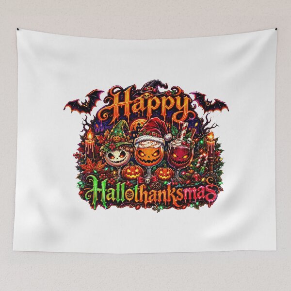 Item preview, Happy Hallothanksmas ice cream Halloween Thanksgiving designed and sold by QuiteOrbit.