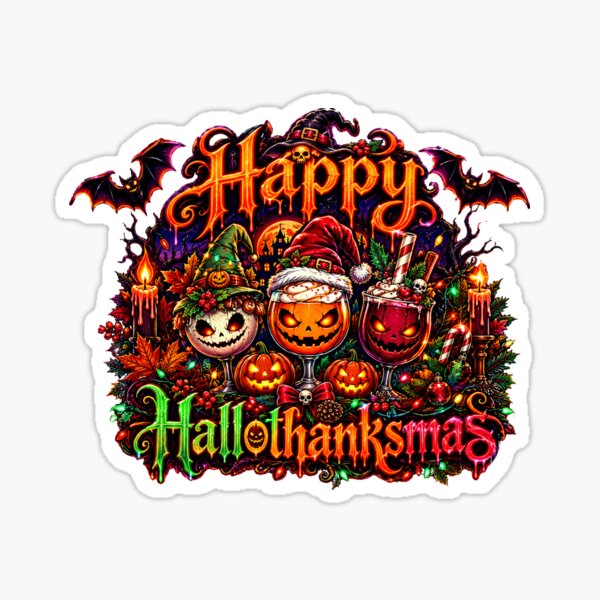 Item preview, Happy Hallothanksmas ice cream Halloween Thanksgiving designed and sold by QuiteOrbit.
