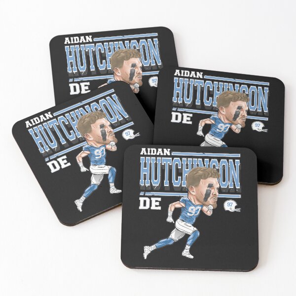 Item preview, Aidan Hutchinson Defensive End Football Player Cartoon designed and sold by HaletteGagnon.