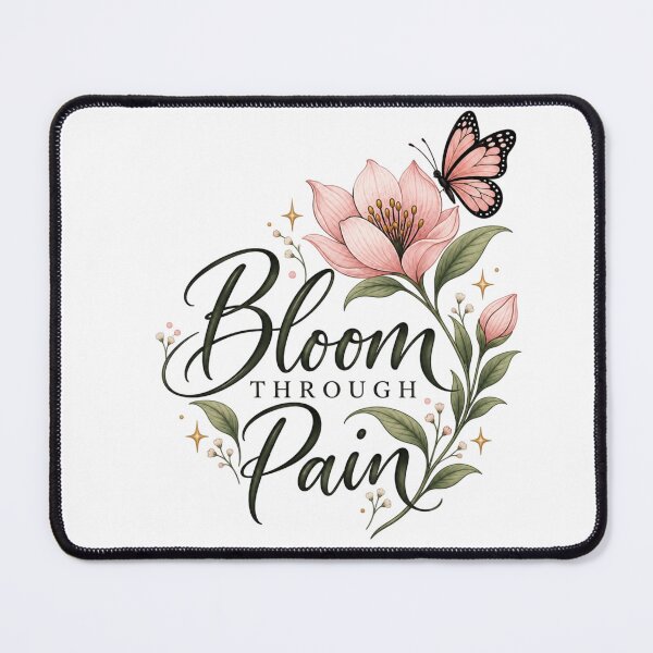 Item preview, Bloom Through Pain – Healing Flower Butterfly Inspirational Quote designed and sold by Sanika arts .