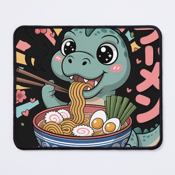 Item preview, Cartoon Dinosaur Cartoon Dinosaur Eating Ramen designed and sold by FashionClouds.