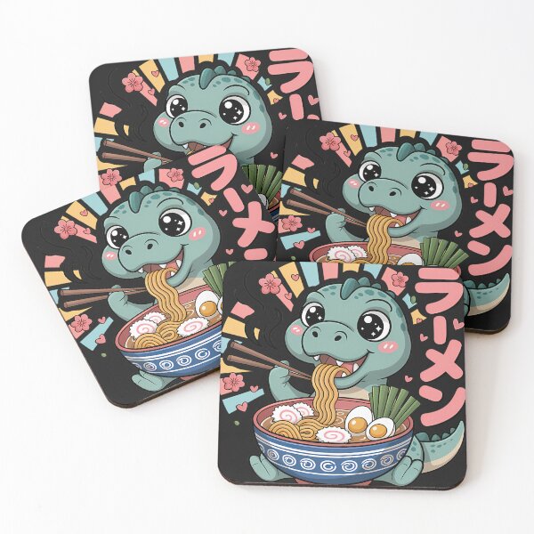 Item preview, Cartoon Dinosaur Cartoon Dinosaur Eating Ramen designed and sold by FashionClouds.
