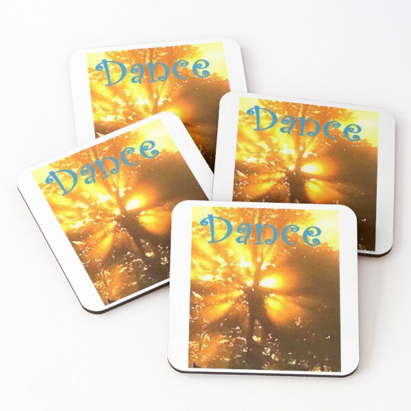 Item preview, Watercolor, of a backlit tree  in glowing orange, showing a man in the branches and the word dance in teal. designed and sold by aswoa.
