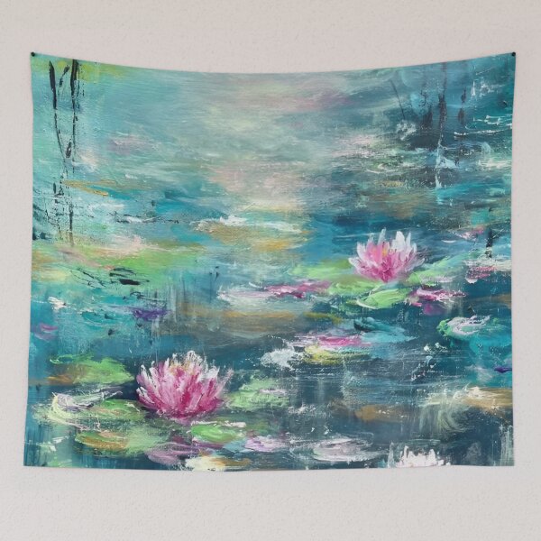 Item preview, Water Lilies by Claude Monet Fan Art Watercolor Painting Vintage Botanical Floral Flowers Nature Digital Illustration designed and sold by Matt_Smith.