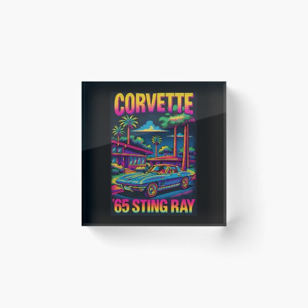 Item preview, Neon Corvette 65 Sting Ray Car designed and sold by HaletteGagnon.
