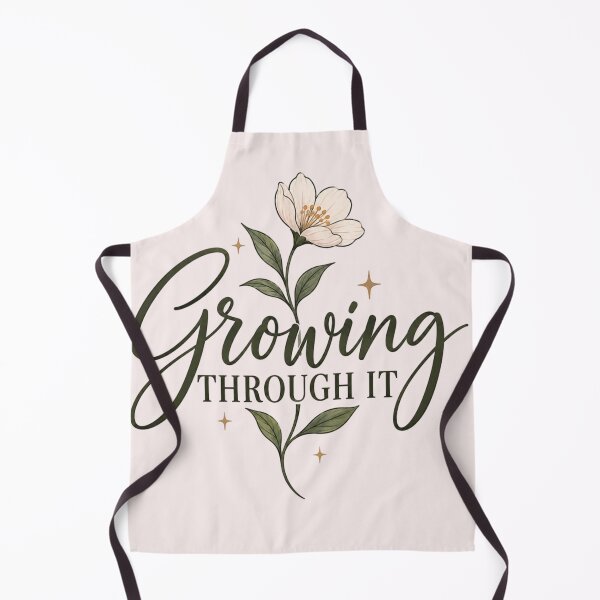 Item preview, Growing Through It – Inspirational Growth & Healing Flower Quote designed and sold by Sanika arts .