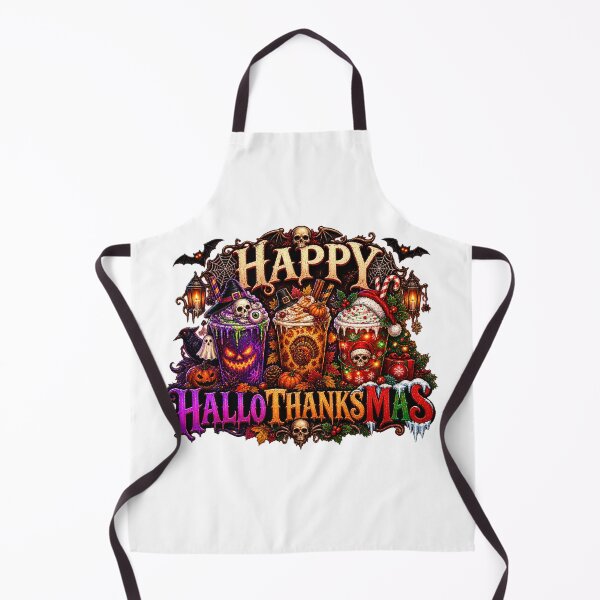 Item preview, Happy Hallothanksmas Coffee Latte Halloween Thanksgiving designed and sold by QuiteOrbit.