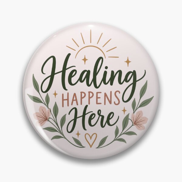 Item preview, Healing Happens Here – Floral Self Love & Mental Wellness Quote Design designed and sold by Sanika arts .