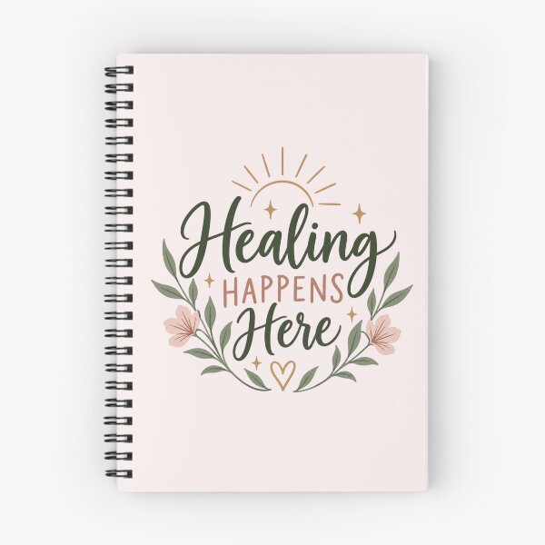 Item preview, Healing Happens Here – Floral Self Love & Mental Wellness Quote Design designed and sold by Sanika arts .