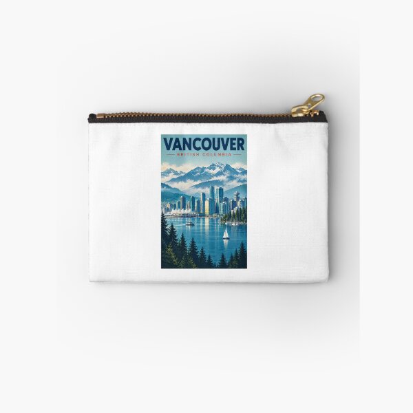 Item preview, Vancouver BC Vintage Travel Poster – Where Mountains Meet the Sea – Retro Cityscape Art designed and sold by bobscraze.