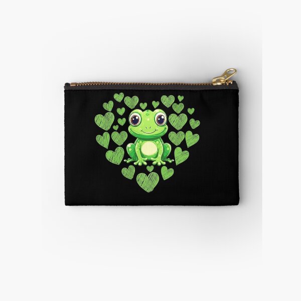 Item preview, Cute Green Frog Surrounded by Hearts for Frog Lovers designed and sold by MiALopezArt.