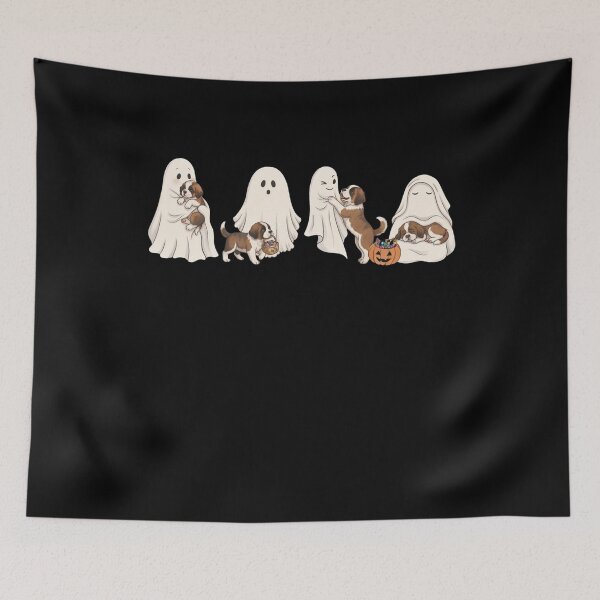 Aperçu de l'œuvre Saint Bernard Halloween Boo Citrouille Amoureux des chiens créée et vendue par dian-rody-crest.