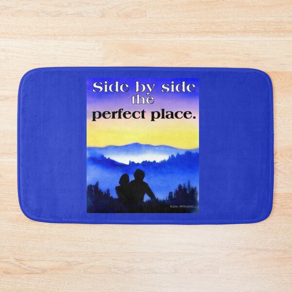 Item preview, Watercolor of a couple in blue mountains saying Side by side the perfect place. designed and sold by aswoa.