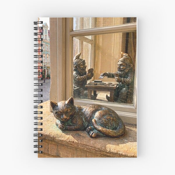 Item preview, Sleepy Cat and Card-Playing Gnomes Art Print – Playful Cat Lover Gift, Poland Travel Decor designed and sold by Purrfecta.