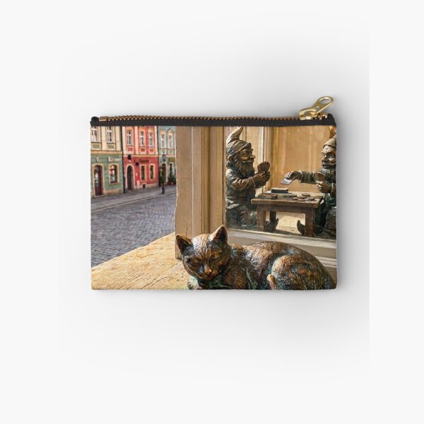Item preview, Sleepy Cat and Card-Playing Gnomes Art Print – Playful Cat Lover Gift, Poland Travel Decor designed and sold by Purrfecta.