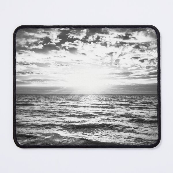 Item preview, Sunrise over Sheboygan's Lake Michigan in black and white designed and sold by TerraMediaLLC.