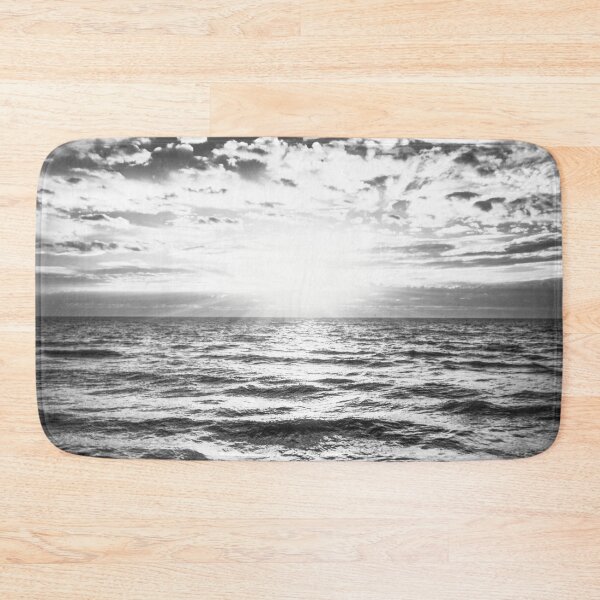 Item preview, Sunrise over Sheboygan's Lake Michigan in black and white designed and sold by TerraMediaLLC.