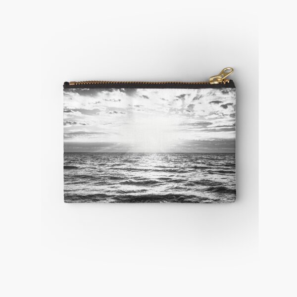 Item preview, Sunrise over Sheboygan's Lake Michigan in black and white designed and sold by TerraMediaLLC.