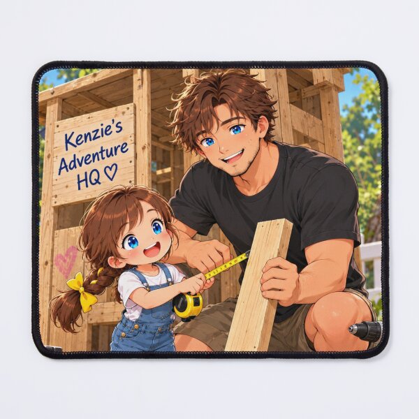 Item preview, Kenzie and Dad Treehouse Building Cartoon Character Design designed and sold by Kenzie & Co.
