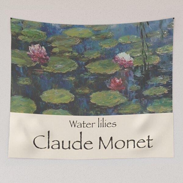 Item preview, Water Lilies by Claude Monet Fan Art Watercolor Painting Vintage Botanical Floral Flowers Nature Digital Illustration designed and sold by Matt_Smith.