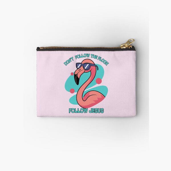 Item preview, Flamingo Follow Jesus Not the Flock Flamingos Love Tropical Paradise Summer Retro 90's designed and sold by Forevermore.