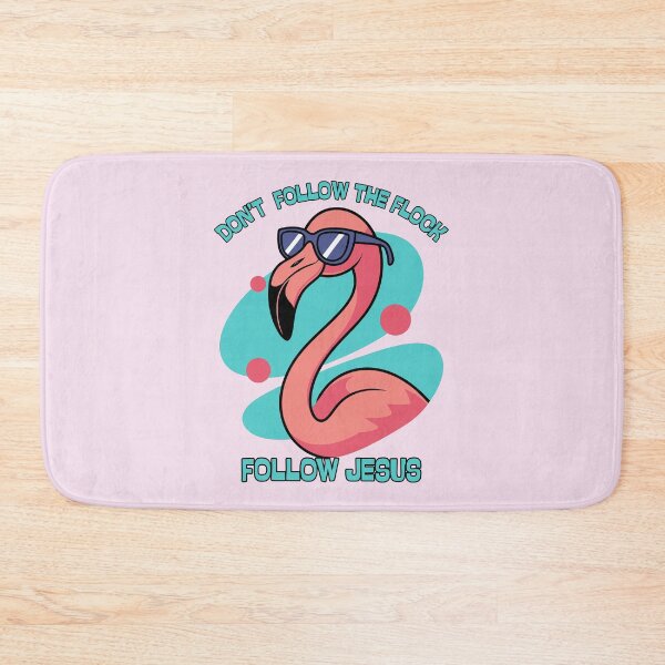 Item preview, Flamingo Follow Jesus Not the Flock Flamingos Love Tropical Paradise Summer Retro 90's designed and sold by Forevermore.