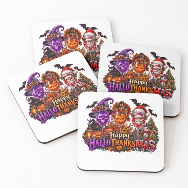 Item preview, Wine Halloween Thanksgiving Christmas Happy Hallothanksmas designed and sold by QuiteOrbit.