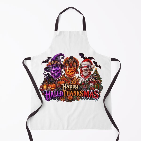 Item preview, Wine Halloween Thanksgiving Christmas Happy Hallothanksmas designed and sold by QuiteOrbit.
