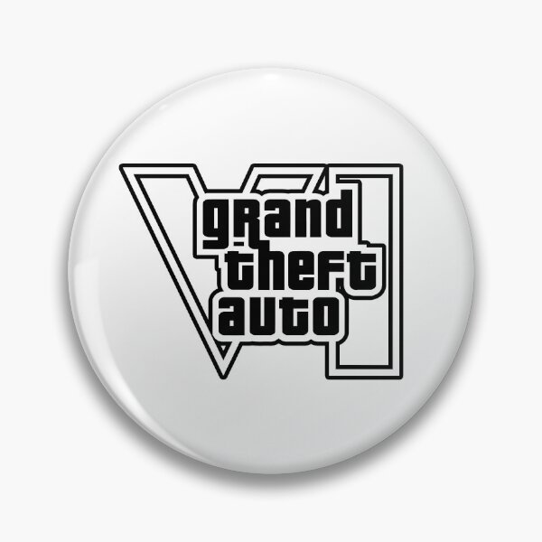 Item preview, GTA 6 Grand Theft Auto 6 Vice City Logo White + Black Outline designed and sold by BubblePopRed.