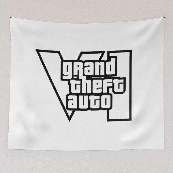 Item preview, GTA 6 Grand Theft Auto 6 Vice City Logo Black designed and sold by BubblePopRed.