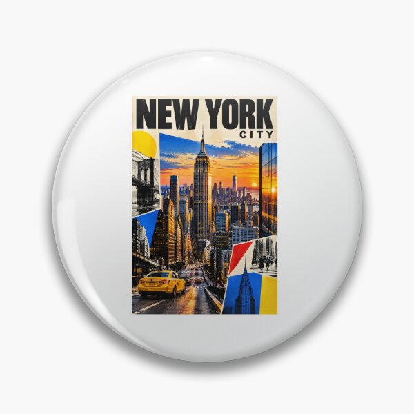 Item preview, New York City Vintage Collage – Empire State Building & Yellow Taxi – Retro Urban Art Tee designed and sold by bobscraze.