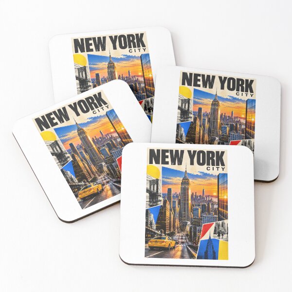 Item preview, New York City Vintage Collage – Empire State Building & Yellow Taxi – Retro Urban Art Tee designed and sold by bobscraze.