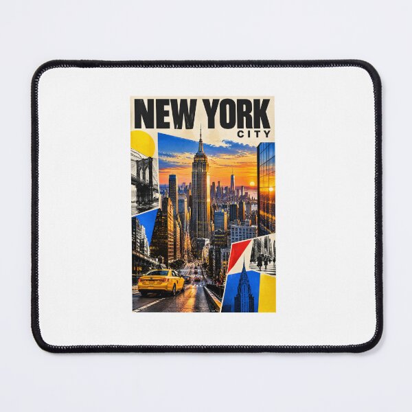 Item preview, New York City Vintage Collage – Empire State Building & Yellow Taxi – Retro Urban Art Tee designed and sold by bobscraze.