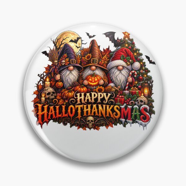 Item preview, Happy Hallothanksmas Gnomes Lover Halloween Merry Christmas designed and sold by QuiteOrbit.