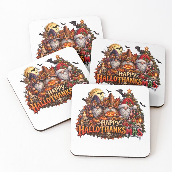 Item preview, Happy Hallothanksmas Gnomes Lover Halloween Merry Christmas designed and sold by QuiteOrbit.