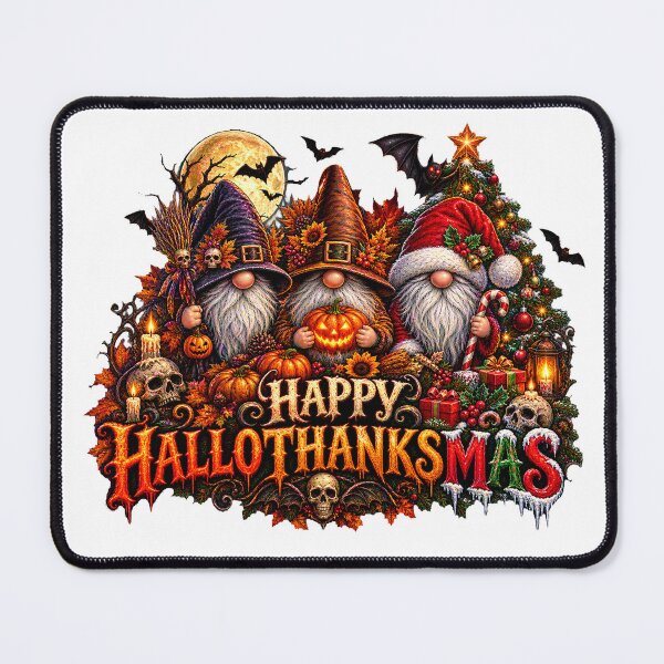 Item preview, Happy Hallothanksmas Gnomes Lover Halloween Merry Christmas designed and sold by QuiteOrbit.
