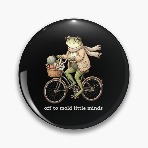 Item preview, Off to Mold Little Minds Frog Teacher Riding a Bicycle designed and sold by MiALopezArt.