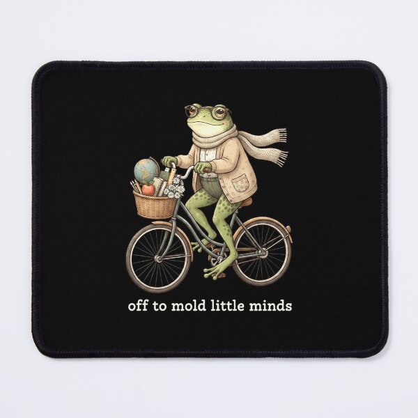 Item preview, Off to Mold Little Minds Frog Teacher Riding a Bicycle designed and sold by MiALopezArt.