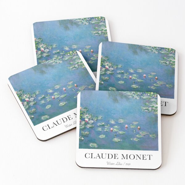 Item preview, Water Lilies by Claude Monet Fan Art Watercolor Painting Vintage Botanical Floral Flowers Nature Digital Illustration designed and sold by Matt_Smith.