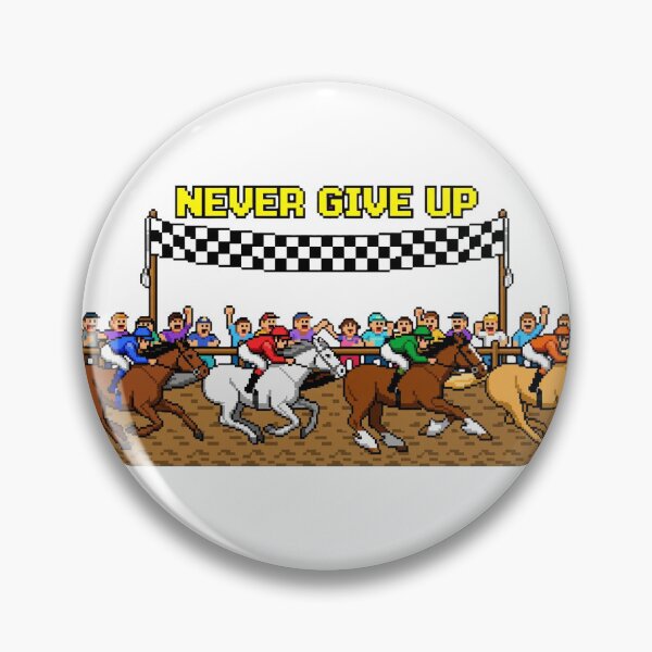 Item preview, Never Give Up - Pixel Horse Race Finish Line designed and sold by yassine elhaidi.