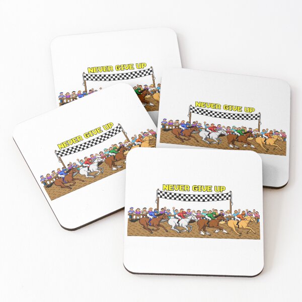 Item preview, Never Give Up - Pixel Horse Race Finish Line designed and sold by yassine elhaidi.