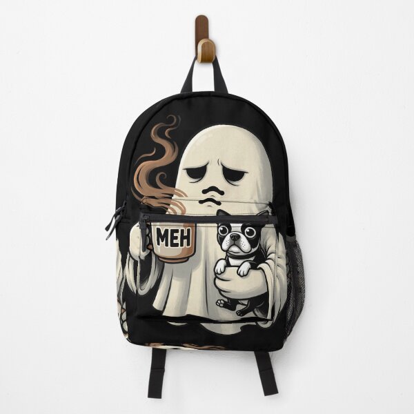 Item preview, Spooky Ghost Drinking Coffee with Boston Terrier Funny designed and sold by Zizo-DR44.